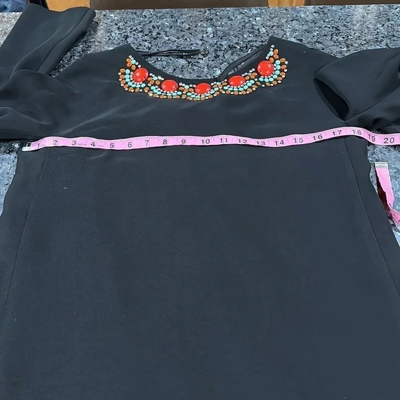 Cynthia Steffe Black dress with beaded neckline and split sleeves - Picture 8 of 10